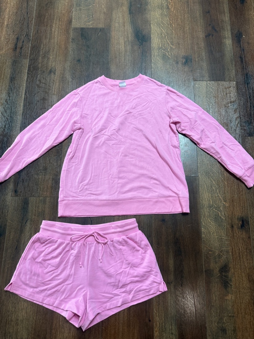 stars above Pink Ribbed Waist Lounge Set